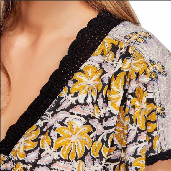 Free People Floral Hi-Lo Crop Top - Picture 3 of 9